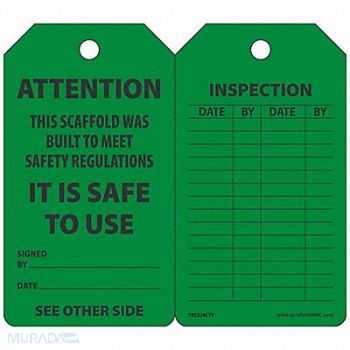ACCUFORM Safety Tag 5 3/4in H 3 1/4in W PK25, 43Z259
