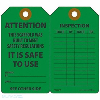 ACCUFORM Sfty Tag 5 3/4in H 3 1/4in W Plstc PK25, 43Z261