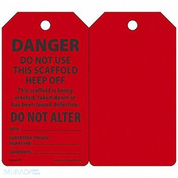 ACCUFORM Danger Tag 5 3/4in H 3 1/4in W PK25, 43Z282