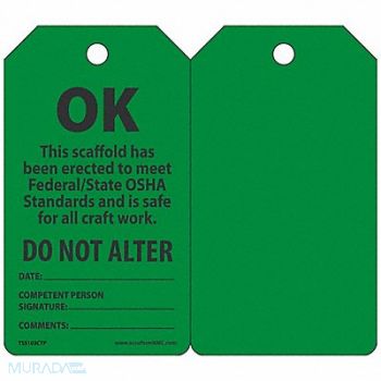 ACCUFORM Status Alrt Tag 5 3/4in H 3 1/4in W PK25, 43Z284