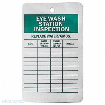 SEE ALL INDUSTRIES Eye Wash/Shower Record Tag Aluminum PK25, 8UJW2