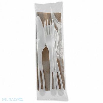 GRAINGER APPROVED Disp Cutlery Set White Med Weight PK 250, 799M67