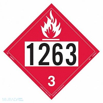 LABELMASTER DOT Container Placard Message 1263 PK25, 807CT4