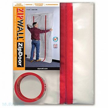 ZIPWALL Dust Barrier Door Clear 5 ft x 8-1/2 ft, 32V061
