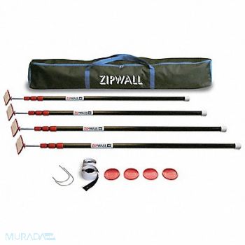 ZIPWALL Dust Barrier System (4) 10 ft Poles, 32V058