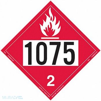 LABELMASTER DOT Container Placard Message 1075 PK25, 807CW9