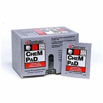CHEMTRONICS Alcohol Wipes 4 x 3 50 ct PK50, 55NG19