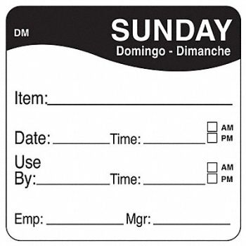 DAYMARK D5397 Day Label Black PK250, 6GUR0