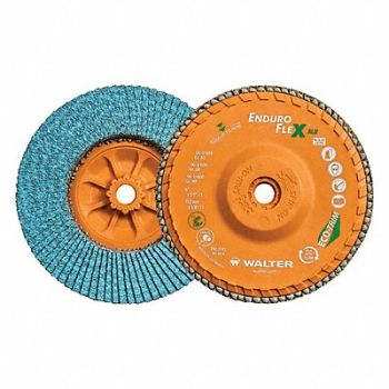 WALTER SURFACE TECHNOLOGIES Flap Disc Aluminum 6 dia 10 200 RPM, 804CH9
