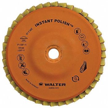 WALTER SURFACE TECHNOLOGIES Polishing Disc Threaded Hole 5 dia Orng, 801WC3