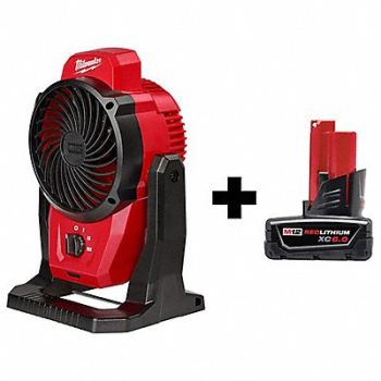 MILWAUKEE M12 Mounting Fan M12 XC6.0 Battery, 385JN4