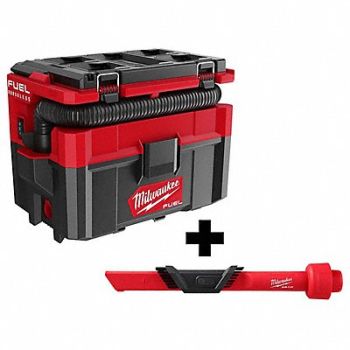MILWAUKEE M18 2.5 Gallon Wet/Dry Vac + Attachment, 385XK9