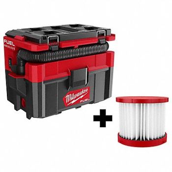 MILWAUKEE M18 2.5 Gallon Wet/Dry Vac + HEPA Filter, 385XK8