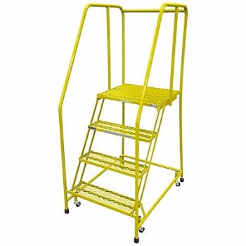 COTTERMAN Rolling Ladder Steel 70In. H. Yellow, 21UR01