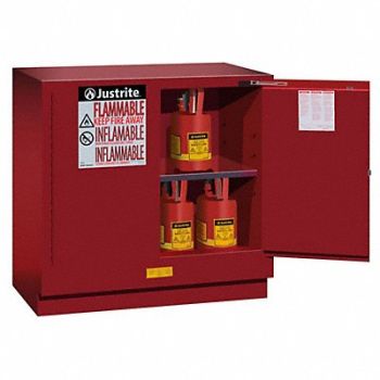JUSTRITE Flammable Cabinet 22 gal Red, 102WX6
