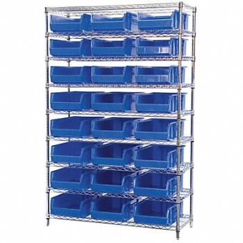 AKRO-MILS D5362 Bin Shlvng 18inx74inx48in Blue, 10A054