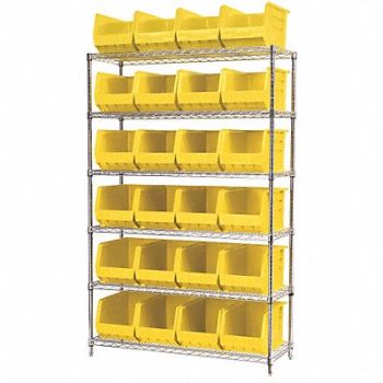 AKRO-MILS D5366 Bin Shlvng 18inx74inx48in Yellow, 10A125