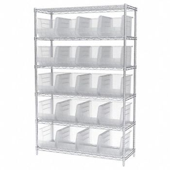 AKRO-MILS D5366 Bin Shlvng 18inx74inx48in Clear, 10A129