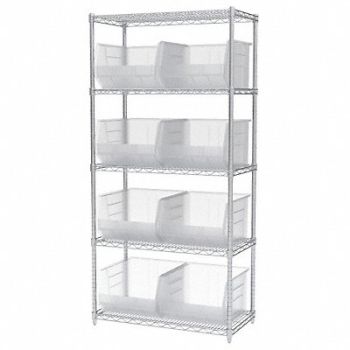 AKRO-MILS D5367 Bin Shlvng 18inx74inx36in Clear, 10A136