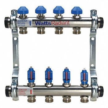 WATTS RADIANT Flowmeter Manifold SS 4Outlets 12 L, 10A285