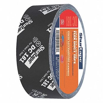 SHURTAPE Duct Tape Black 1 7/8in x 120 yd 2.7 mil, 10A374