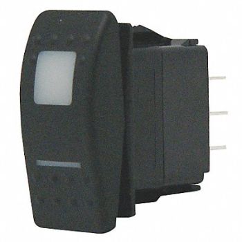 CARLING TECHNOLOGIES Lighted Rocker Switch SPST 3 Connections, 10C587