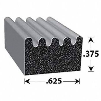 FAIRCHILD Foam Rubber Seal w/Adhesive Back 0.38 in, 61UJ76