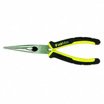 STANLEY Needle Nose Plier 8-1/2 In L 11/16In Jaw, 10D195
