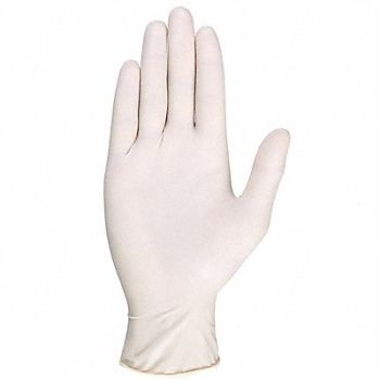 CONDOR D5744 Disposable Gloves Rubber Latex M PK100, 10D864