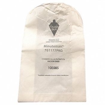 TOUGH GUY Vacuum Bag Paper 1-Ply Reusable PK10, 10E085