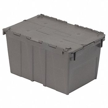 ORBIS Attached Lid Container Gray Solid HDPE, 10E130