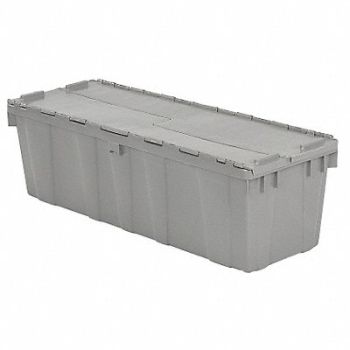 ORBIS Attached Lid Container Gray Solid HDPE, 10E132
