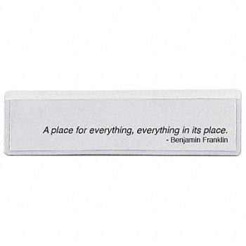 GRAINGER APPROVED Label Holder Clear Pocket PK100, 10E822