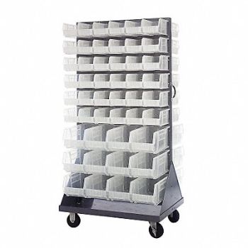 QUANTUM STORAGE SYSTEMS Mobile Louvered Flor Rack 25inx72inx36in, 10E962