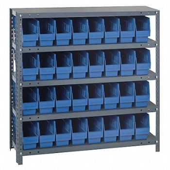 QUANTUM STORAGE SYSTEMS G6990 Bin Shlvng 18inx39inx36in Blue, 10E981