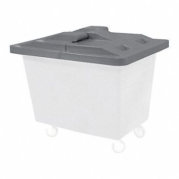 ROYAL BASKET TRUCKS Poly Hinged Lid 20 Bu Gray, 10F460