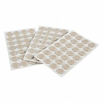 GRAINGER APPROVED Felt Pads Self-Stick Round 3/8 PK84, 10G210