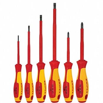 KNIPEX Insulated Screwdriver Set NmPcs6, 10G455