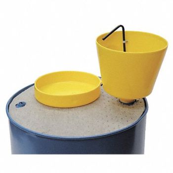 FUNNEL KING Drum Funnel Yellow Polypropylene NPT, 10G573