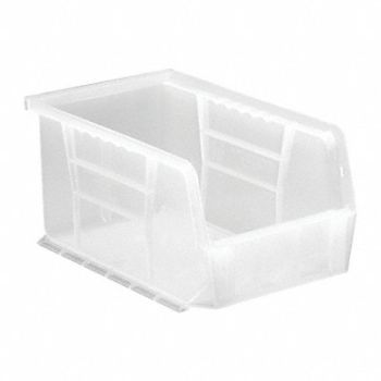 QUANTUM STORAGE SYSTEMS Hang and Stack Bin Clear PP 5 in, 10H838