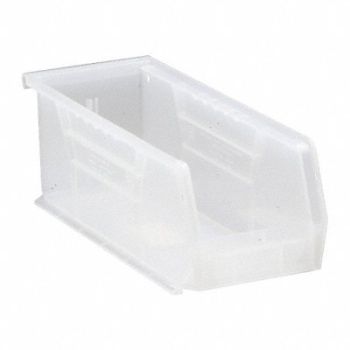 QUANTUM STORAGE SYSTEMS Hang and Stack Bin Clear PP 4 in, 10H839
