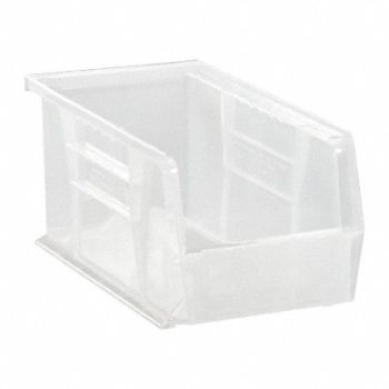 QUANTUM STORAGE SYSTEMS Hang and Stack Bin Clear PP 5 in, 10H840