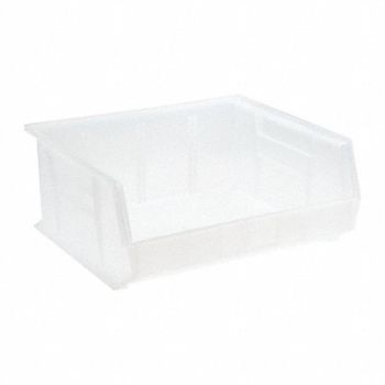 QUANTUM STORAGE SYSTEMS Hang and Stack Bin Clear PP 7 in, 10H849