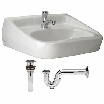 ZURN Lav Sink Oval 15-1/4in x 10-3/4in x7in, 46CD68