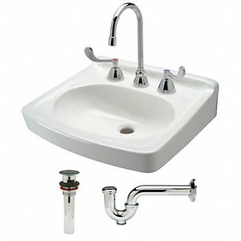 ZURN Lav Sink Oval 15-1/4in x 10-3/4in x7in, 46CD71