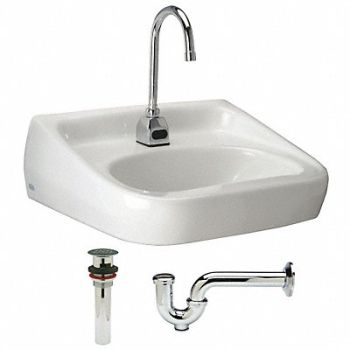 ZURN Sink DShape 16-1/2inx10-1/4inx5-3/4in, 46CD72