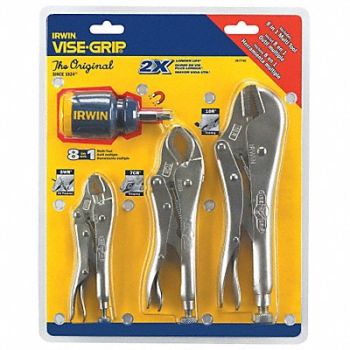 IRWIN VISE-GRIP Locking Plier Sets Plain Grip 3 Pcs, 10J867