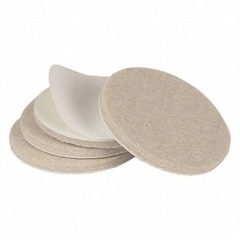 GRAINGER APPROVED Felt Pads Self-Stick Round 2-1/2 PK4, 10J992