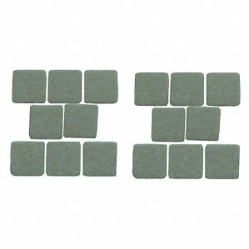 GRAINGER APPROVED Felt Pads Self-Stick Square 1 PK16, 10J994