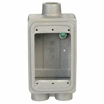 APPLETON ELECTRIC Weatherproof Box 1Gang 3Inlet 25cu. in, 10L091